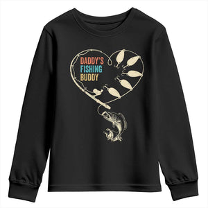 Funny Daddys Fishing Buddy Youth Sweatshirt Fisherman Dad Son Daughter TS11 Black Print Your Wear