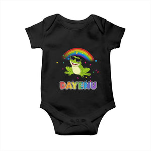 Funny Dayenu Frog Rainbow Baby Onesie Passover Celebration with Pride Vibes TS02 Black Print Your Wear