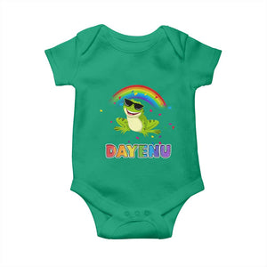 Funny Dayenu Frog Rainbow Baby Onesie Passover Celebration with Pride Vibes TS02 Irish Green Print Your Wear