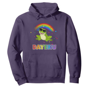 Funny Dayenu Frog Rainbow Hoodie Passover Celebration with Pride Vibes TS02 Purple Print Your Wear