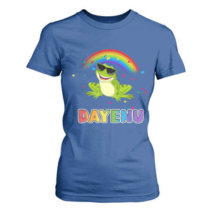 Funny Dayenu Frog Rainbow T Shirt For Women Passover Celebration with Pride Vibes TS02 Royal Blue Print Your Wear