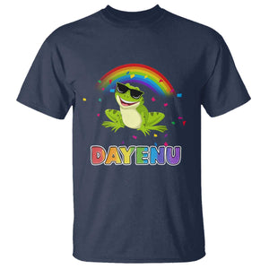 Funny Dayenu Frog Rainbow T Shirt Passover Celebration with Pride Vibes TS02 Navy Print Your Wear