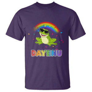 Funny Dayenu Frog Rainbow T Shirt Passover Celebration with Pride Vibes TS02 Purple Print Your Wear