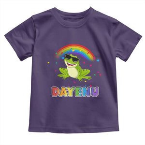 Funny Dayenu Frog Rainbow Toddler T Shirt Passover Celebration with Pride Vibes TS02 Purple Print Your Wear