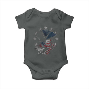 Funny Defiant Since 1776 Baby Onesie Minutemen American Revolution TS11 Dark Heather Print Your Wear