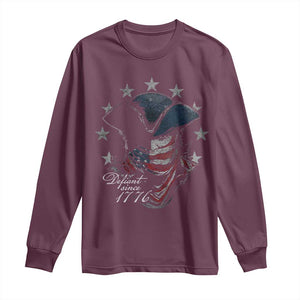 Funny Defiant Since 1776 Long Sleeve Shirt Minutemen American Revolution TS11 Maroon Print Your Wear