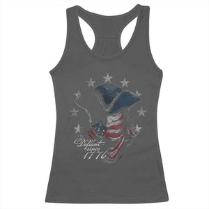 Funny Defiant Since 1776 Racerback Tank Top Minutemen American Revolution TS11 Dark Heather Print Your Wear