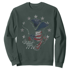 Funny Defiant Since 1776 Sweatshirt Minutemen American Revolution TS11 Dark Forest Green Print Your Wear