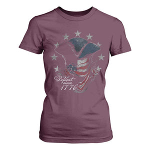 Funny Defiant Since 1776 T Shirt For Women Minutemen American Revolution TS11 Maroon Print Your Wear