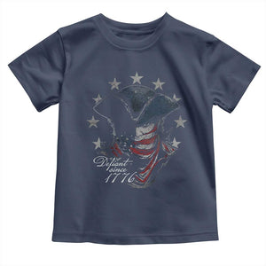 Funny Defiant Since 1776 Toddler T Shirt Minutemen American Revolution TS11 Navy Print Your Wear