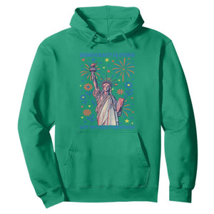 Funny Democracy Is Dying But Hey Nice Fireworks Hoodie Statue of Liberty Red and White Patriotic 4th of July TS02 Irish Green Print Your Wear