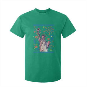 Funny Democracy Is Dying But Hey Nice Fireworks T Shirt For Kid Statue of Liberty Red and White Patriotic 4th of July TS02 Irish Green Print Your Wear