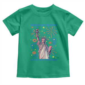 Funny Democracy Is Dying But Hey Nice Fireworks Toddler T Shirt Statue of Liberty Red and White Patriotic 4th of July TS02 Irish Green Print Your Wear