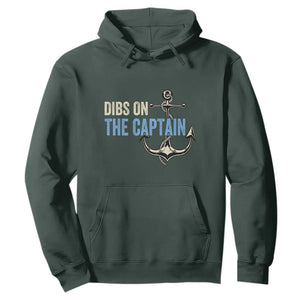 Funny Dibs On The Captain Hoodie Boating Boat Lover Anchor TS11 Dark Forest Green Print Your Wear