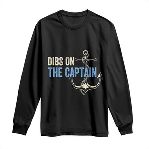 Funny Dibs On The Captain Long Sleeve Shirt Boating Boat Lover Anchor TS11 Black Print Your Wear