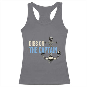 Funny Dibs On The Captain Racerback Tank Top Boating Boat Lover Anchor TS11 Charcoal Print Your Wear