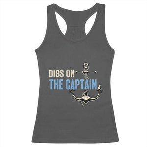 Funny Dibs On The Captain Racerback Tank Top Boating Boat Lover Anchor TS11 Dark Heather Print Your Wear