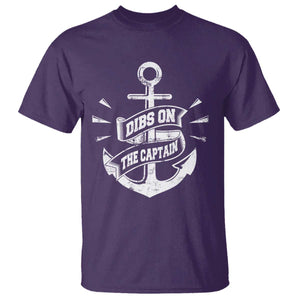 Funny Dibs On The Captain T Shirt Boating Boat Lover Vintage Anchor TS11 Purple Print Your Wear