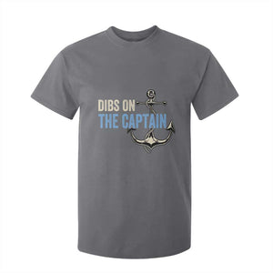 Funny Dibs On The Captain T Shirt For Kid Boating Boat Lover Anchor TS11 Charcoal Print Your Wear