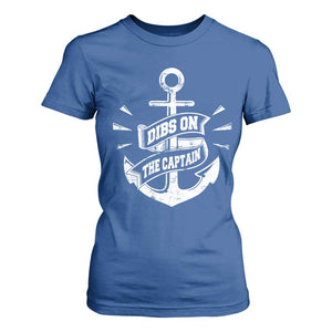 Funny Dibs On The Captain T Shirt For Women Boating Boat Lover Vintage Anchor TS11 Royal Blue Print Your Wear