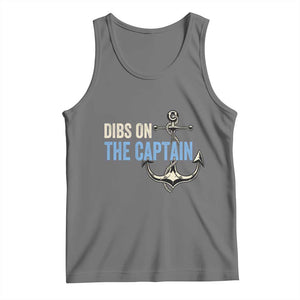 Funny Dibs On The Captain Tank Top Boating Boat Lover Anchor TS11 Black Heather Print Your Wear