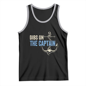 Funny Dibs On The Captain Tank Top Boating Boat Lover Anchor TS11 Black Athletic Heather Print Your Wear