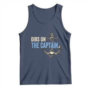 Funny Dibs On The Captain Tank Top Boating Boat Lover Anchor TS11 Navy Print Your Wear