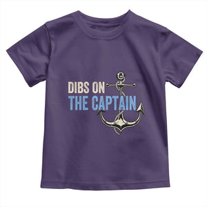 Funny Dibs On The Captain Toddler T Shirt Boating Boat Lover Anchor TS11 Purple Print Your Wear