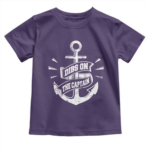 Funny Dibs On The Captain Toddler T Shirt Boating Boat Lover Vintage Anchor TS11 Purple Print Your Wear