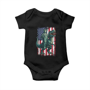 Funny Dinosaur Statue Of Liberty 4th Of July Baby Onesie American Flag TS11 Black Print Your Wear
