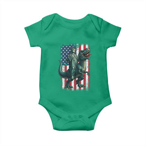 Funny Dinosaur Statue Of Liberty 4th Of July Baby Onesie American Flag TS11 Irish Green Print Your Wear