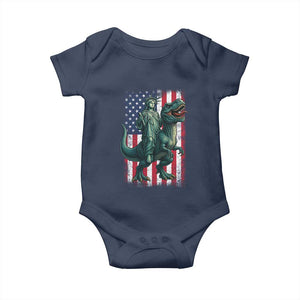 Funny Dinosaur Statue Of Liberty 4th Of July Baby Onesie American Flag TS11 Navy Print Your Wear
