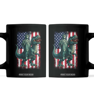 Funny Dinosaur Statue Of Liberty 4th Of July Coffee Mug American Flag TS11 Black Print Your Wear