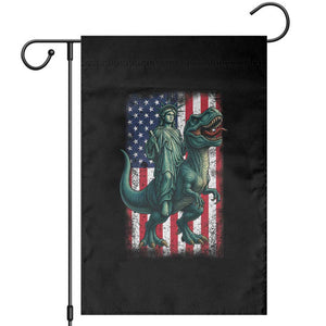 Funny Dinosaur Statue Of Liberty 4th Of July Garden Flag American Flag TS11 Black Print Your Wear
