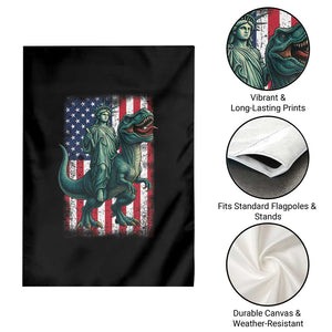 Funny Dinosaur Statue Of Liberty 4th Of July Garden Flag American Flag TS11 Print Your Wear