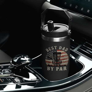 Funny Disc Golf Dad Best Dad By Par Flip Straw Tumbler Vintage American Flag Fathers Day TS11 Print Your Wear