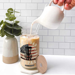 Funny Disc Golf Dad Best Dad By Par Glass Can Vintage American Flag Fathers Day TS11 Print Your Wear