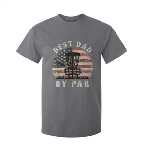 Funny Disc Golf Dad Best Dad By Par T Shirt For Kid Vintage American Flag Fathers Day TS11 Charcoal Print Your Wear