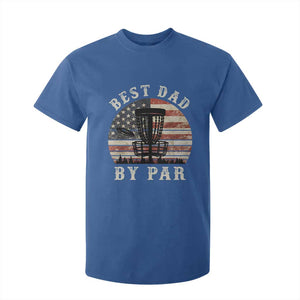Funny Disc Golf Dad Best Dad By Par T Shirt For Kid Vintage American Flag Fathers Day TS11 Royal Blue Print Your Wear