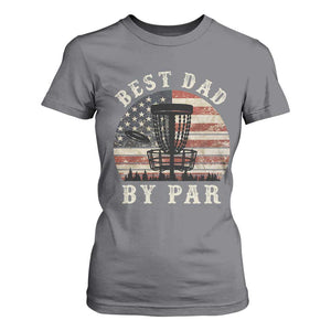 Funny Disc Golf Dad Best Dad By Par T Shirt For Women Vintage American Flag Fathers Day TS11 Charcoal Print Your Wear