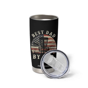 Funny Disc Golf Dad Best Dad By Par Tumbler Cup Vintage American Flag Fathers Day TS11 Print Your Wear