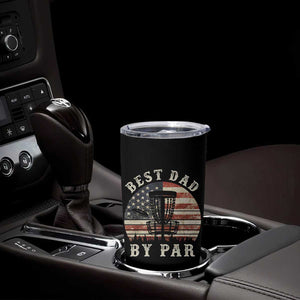 Funny Disc Golf Dad Best Dad By Par Tumbler Cup Vintage American Flag Fathers Day TS11 Print Your Wear