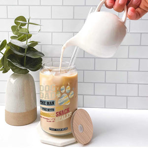 Funny Dog Dad The Man The Myth The Snack Dealer Glass Can Fur Dad Fathers Day TS11 Print Your Wear