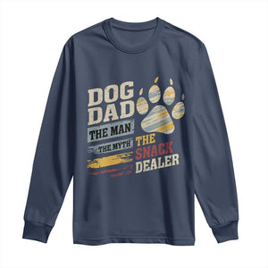 Funny Dog Dad The Man The Myth The Snack Dealer Long Sleeve Shirt Fur Dad Fathers Day TS11 Navy Print Your Wear