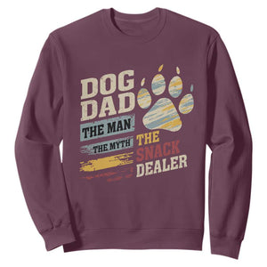 Funny Dog Dad The Man The Myth The Snack Dealer Sweatshirt Fur Dad Fathers Day TS11 Maroon Print Your Wear