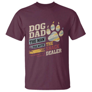 Funny Dog Dad The Man The Myth The Snack Dealer T Shirt Fur Dad Fathers Day TS11 Maroon Print Your Wear