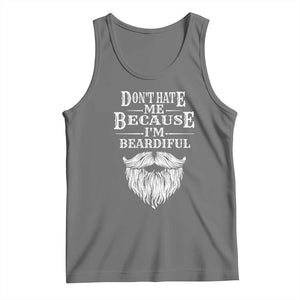 Funny Don't Hate Me Because I'm Beardiful Tank Top Bearded Man TS11 Black Heather Print Your Wear