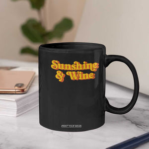 Funny Drinking Coffee Mug Sunshine & Wine Retro Drinking Summer Vintage 70's TS10 Print Your Wear