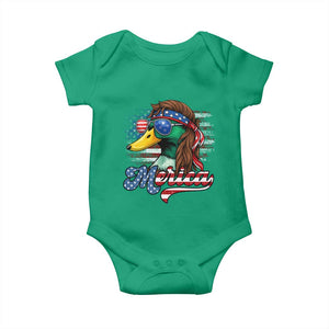 Funny Duck Merica Baby Onesie 4th Of July American Flag Patriotic Hunting TS11 Irish Green Print Your Wear
