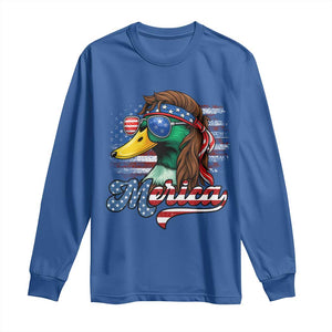 Funny Duck Merica Long Sleeve Shirt 4th Of July American Flag Patriotic Hunting TS11 Royal Blue Print Your Wear